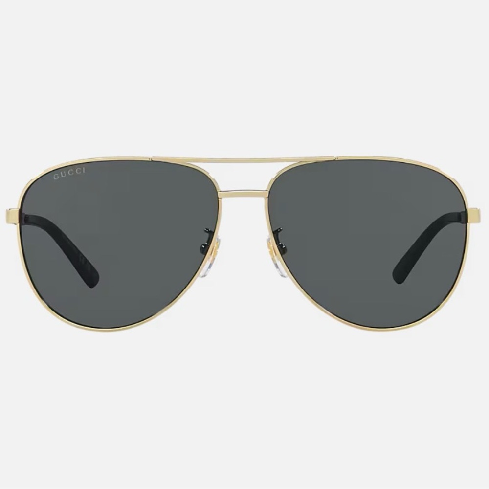 Gucci Black Lens Gold Frame Sunglasses
